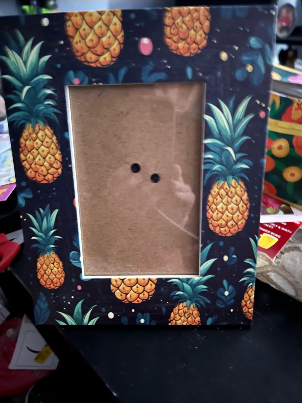 Pineapple Print Photo Frame - Tropical Yellow & Green